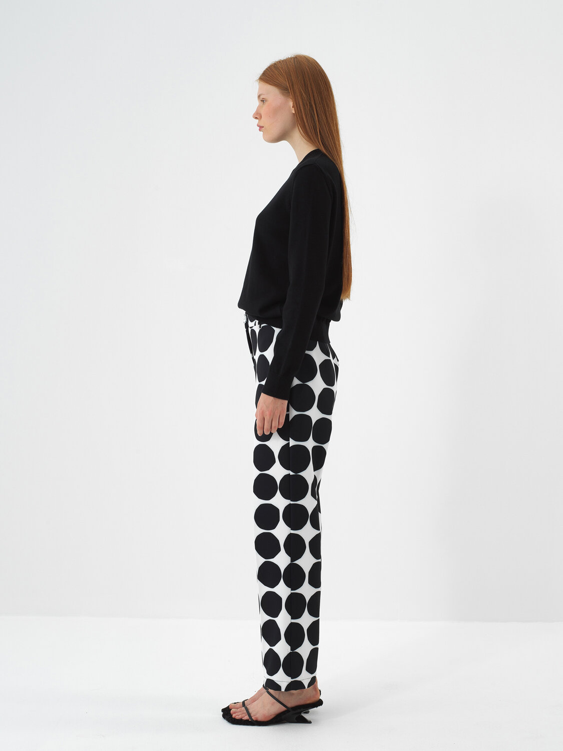 Siyah Pamuk Dokulu Oversize Kazak - Xint