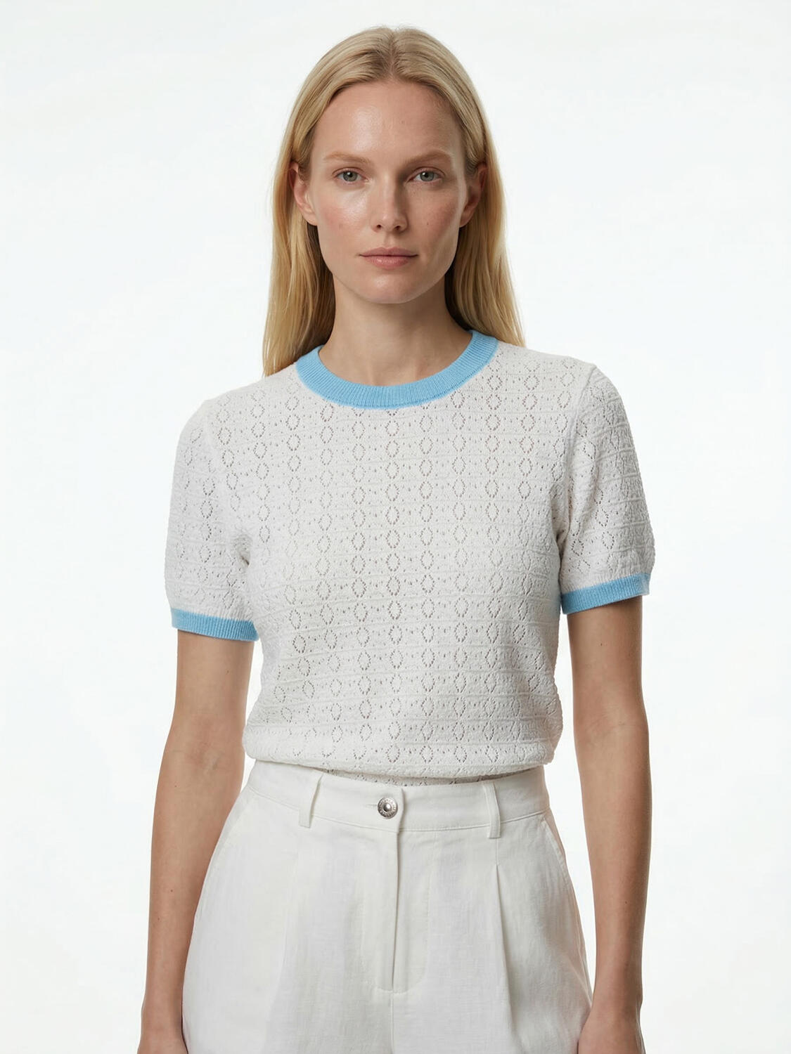 Turkuaz Pamuk Dokulu Regular Fit Kazak - 1