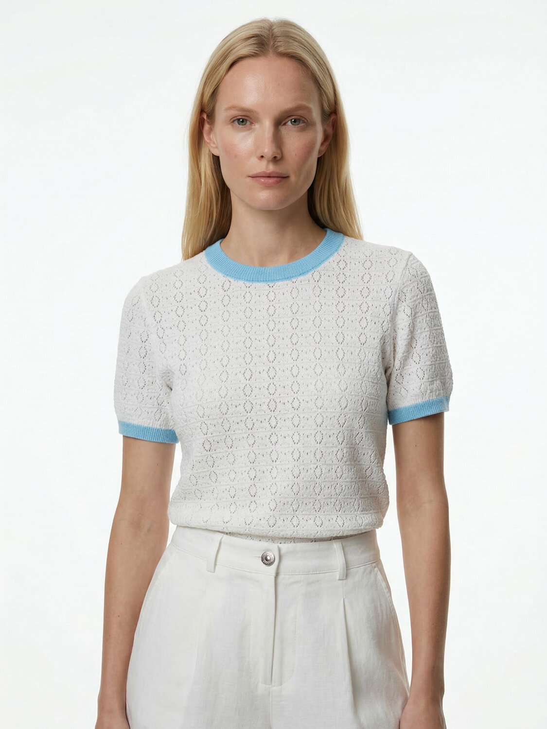 Turkuaz Pamuk Dokulu Regular Fit Kazak