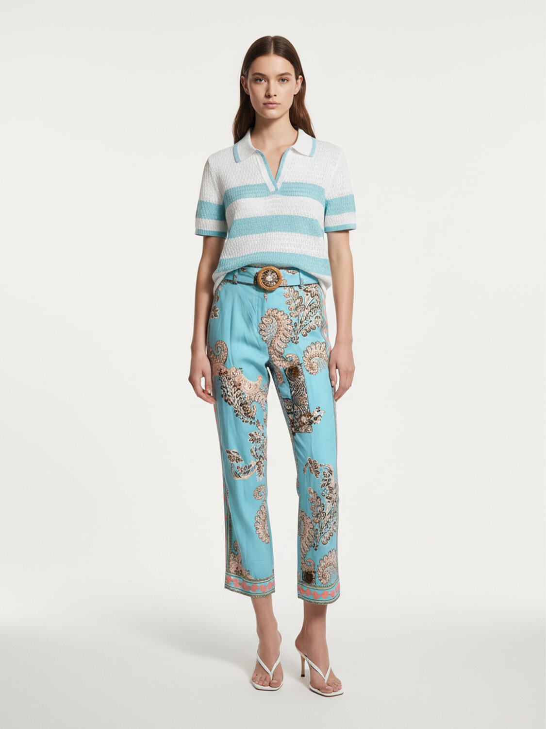 Turkuaz Pamuk Dokulu Regular Fit Kazak (1)