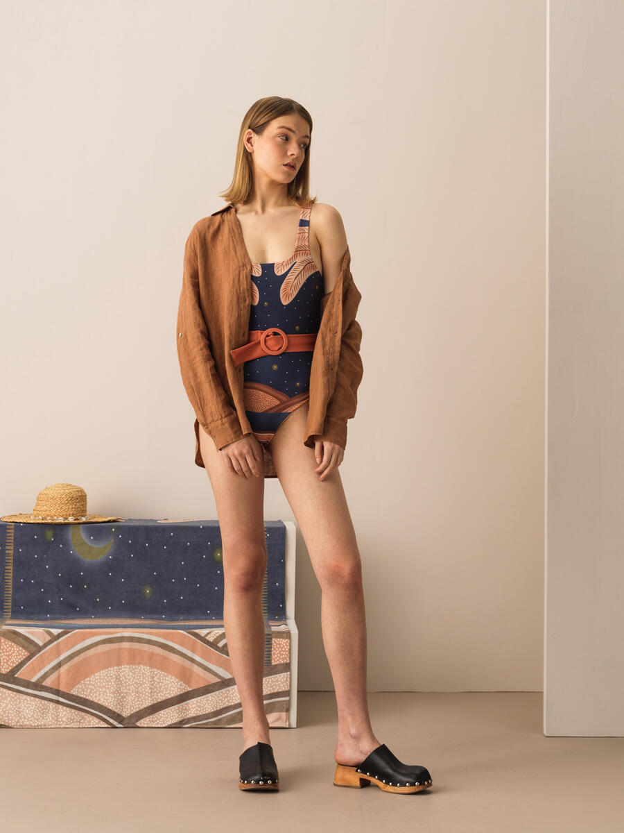 Lacivert Doğal Dökümlü Slim Fit Mayo - 3