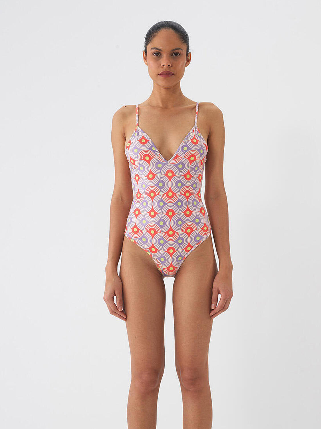 Lila Doğal Dökümlü Slim Fit Mayo - 1