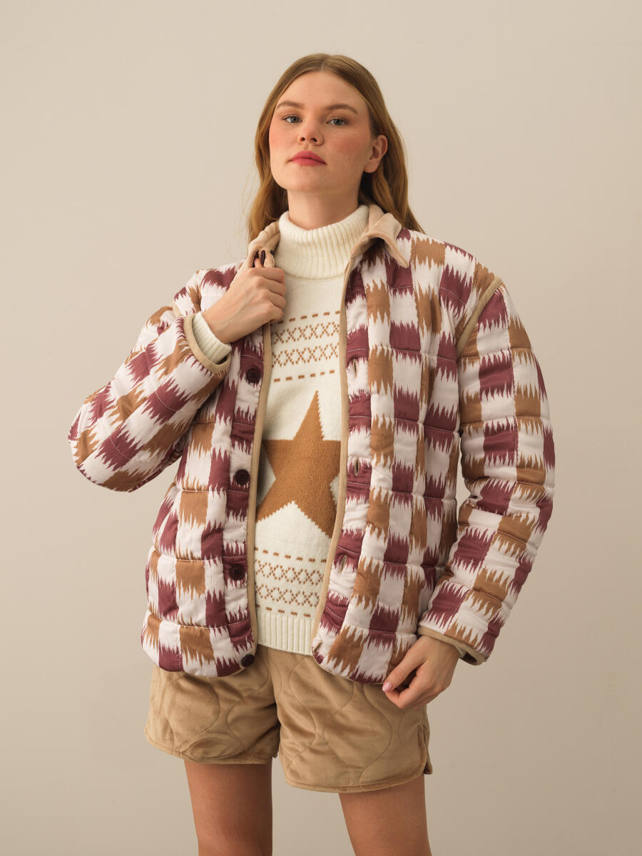 Camel Esnek Dokulu Oversize Mont - 3