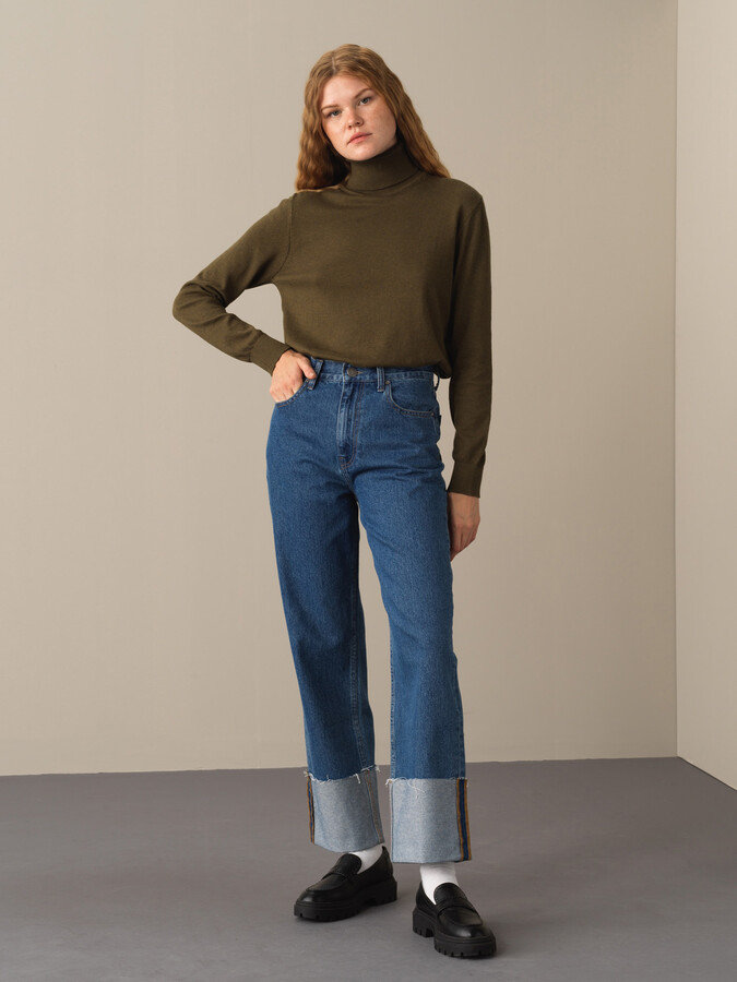 Mavi Oversize Pamuk Denim Pantolon (1)