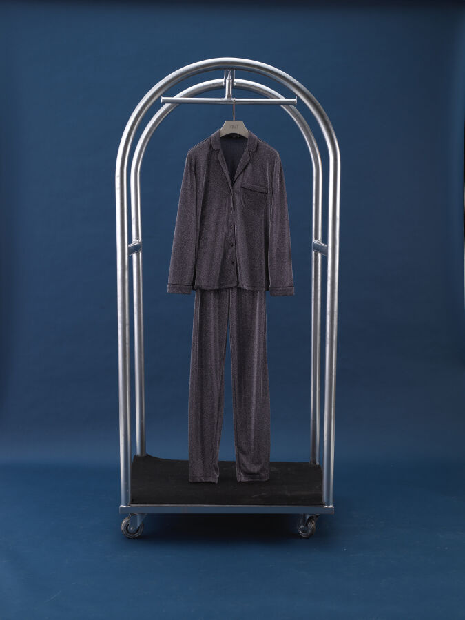 Antrasit Işıltılı Sim Detaylı Regular Fit Pantolon - Xint