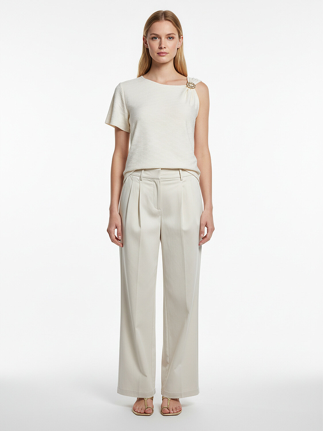 Bej Doğal Akışlı Oversize Pantolon - 2