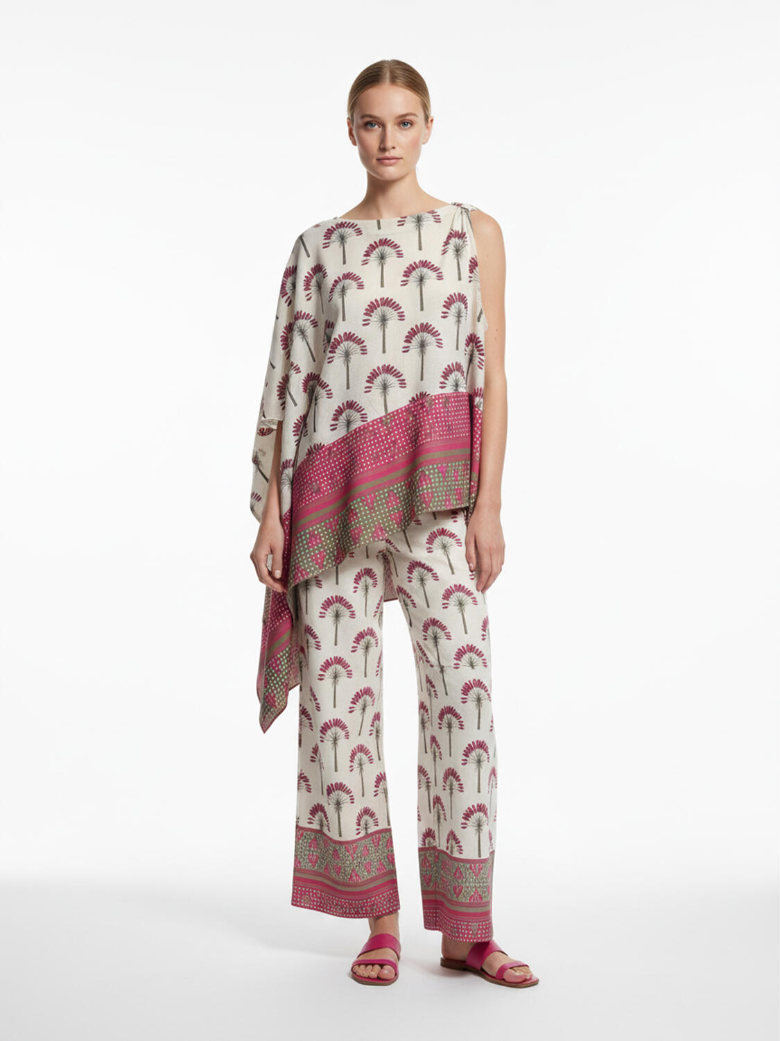 Bej Doğal Dökümlü Oversize Pantolon - 2