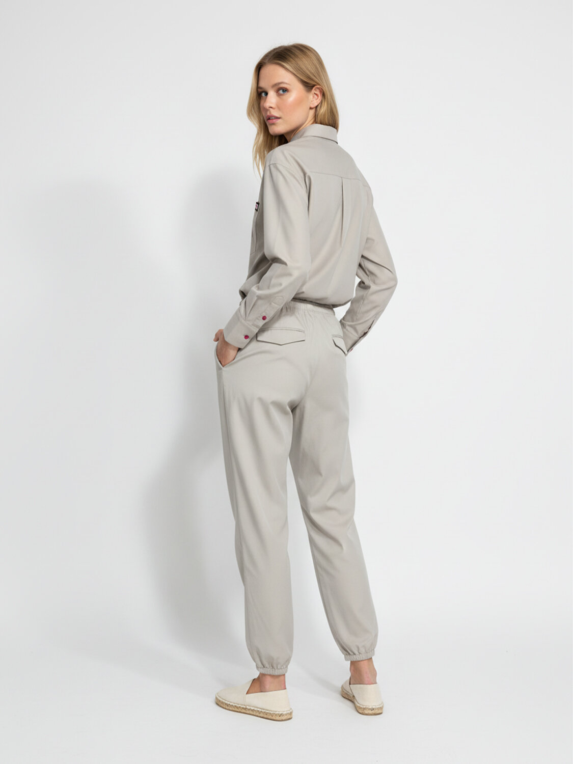 Bej Formunu Koruyan Oversize Pantolon - 5