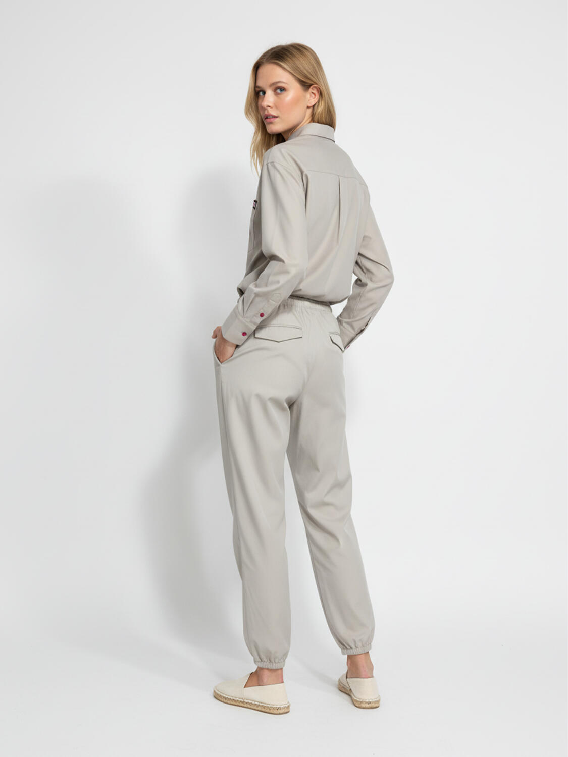 Bej Formunu Koruyan Oversize Pantolon - 5