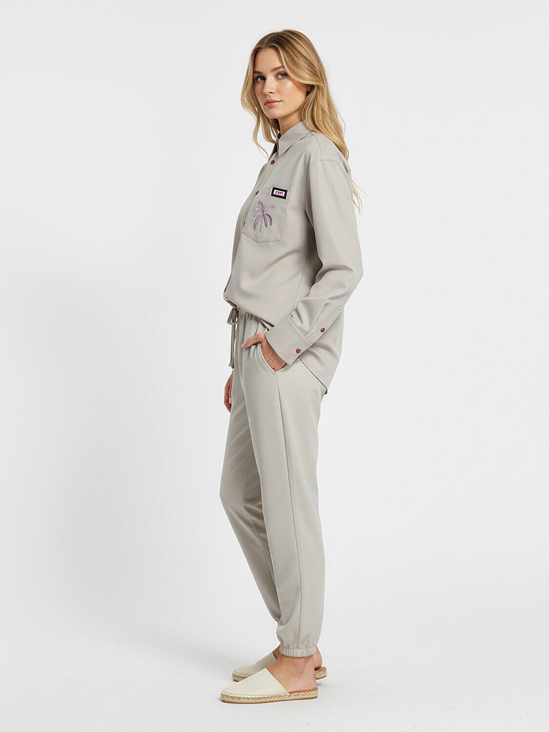 Bej Formunu Koruyan Oversize Pantolon - 4