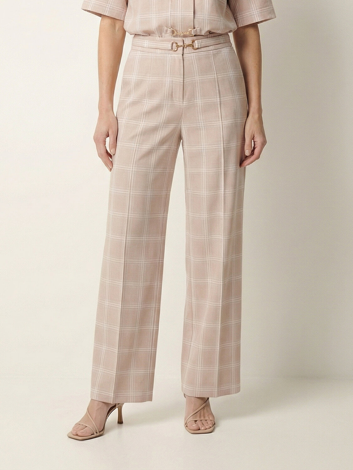 Bej Pamuk Dokulu Oversize Pantolon