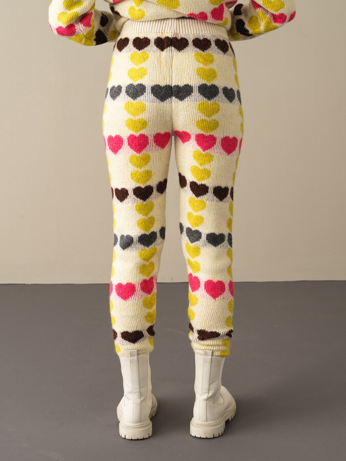 Sarı Yumuşak Dokulu Regular Fit Triko Pantolon - Xint