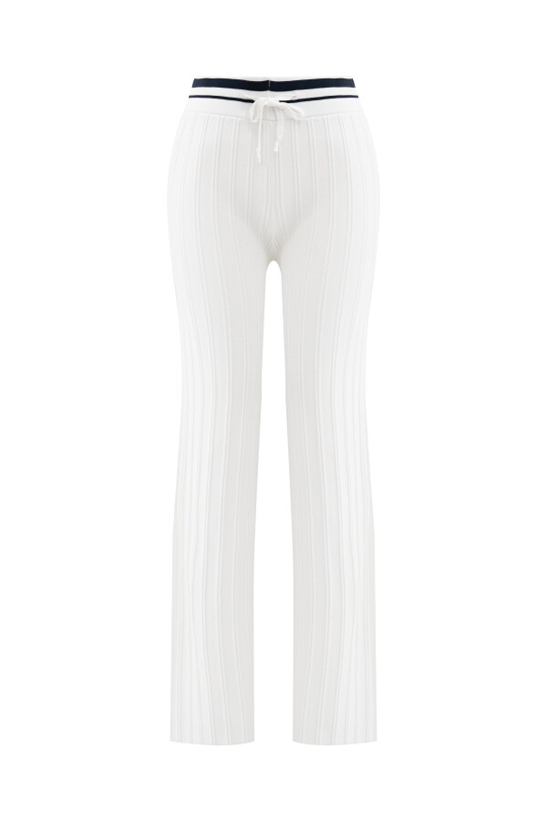 Beyaz Doğal Dökümlü Oversize Pantolon - 6