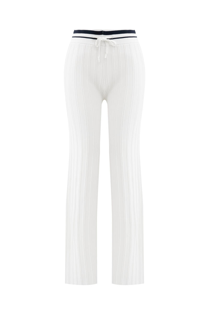 Beyaz Doğal Dökümlü Oversize Pantolon - 6