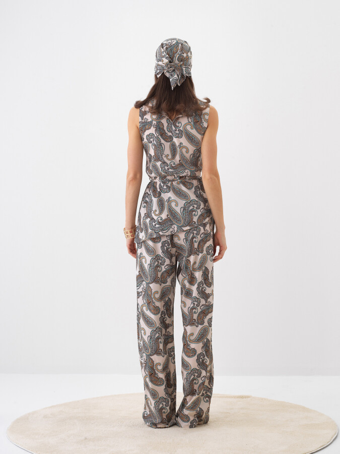 Beyaz Doğal Dökümlü Regular Fit Pantolon - 5