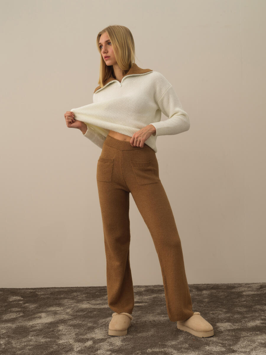 Camel Lüks Pamuk Dokulu Regular Fit Pantolon - 2