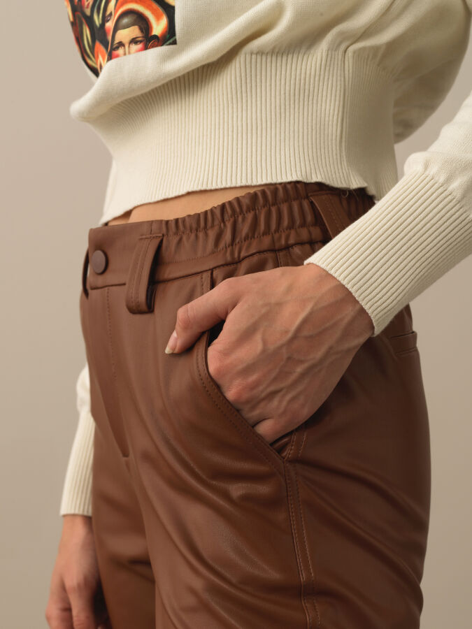 Camel Pamuk Dokulu Regular Fit Pantolon - Xint