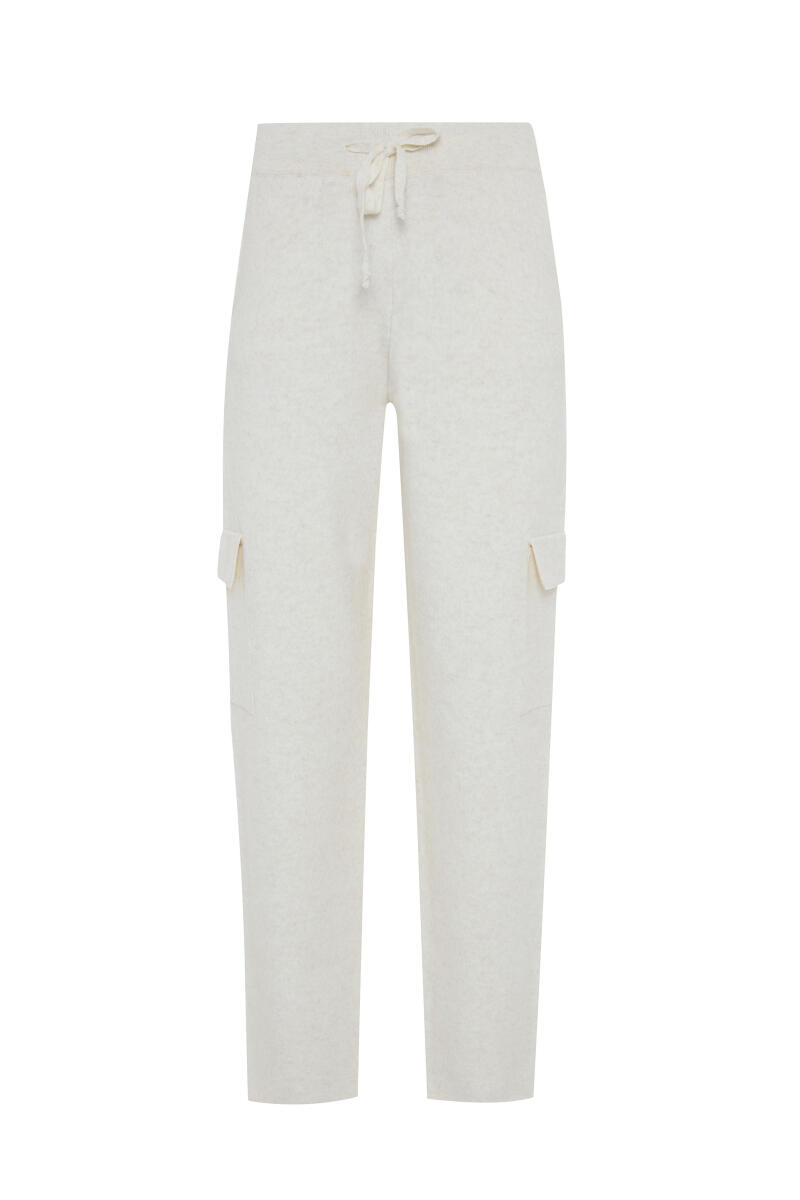 Ekru Doğal Yün Dokulu Regular Fit Pantolon - 5