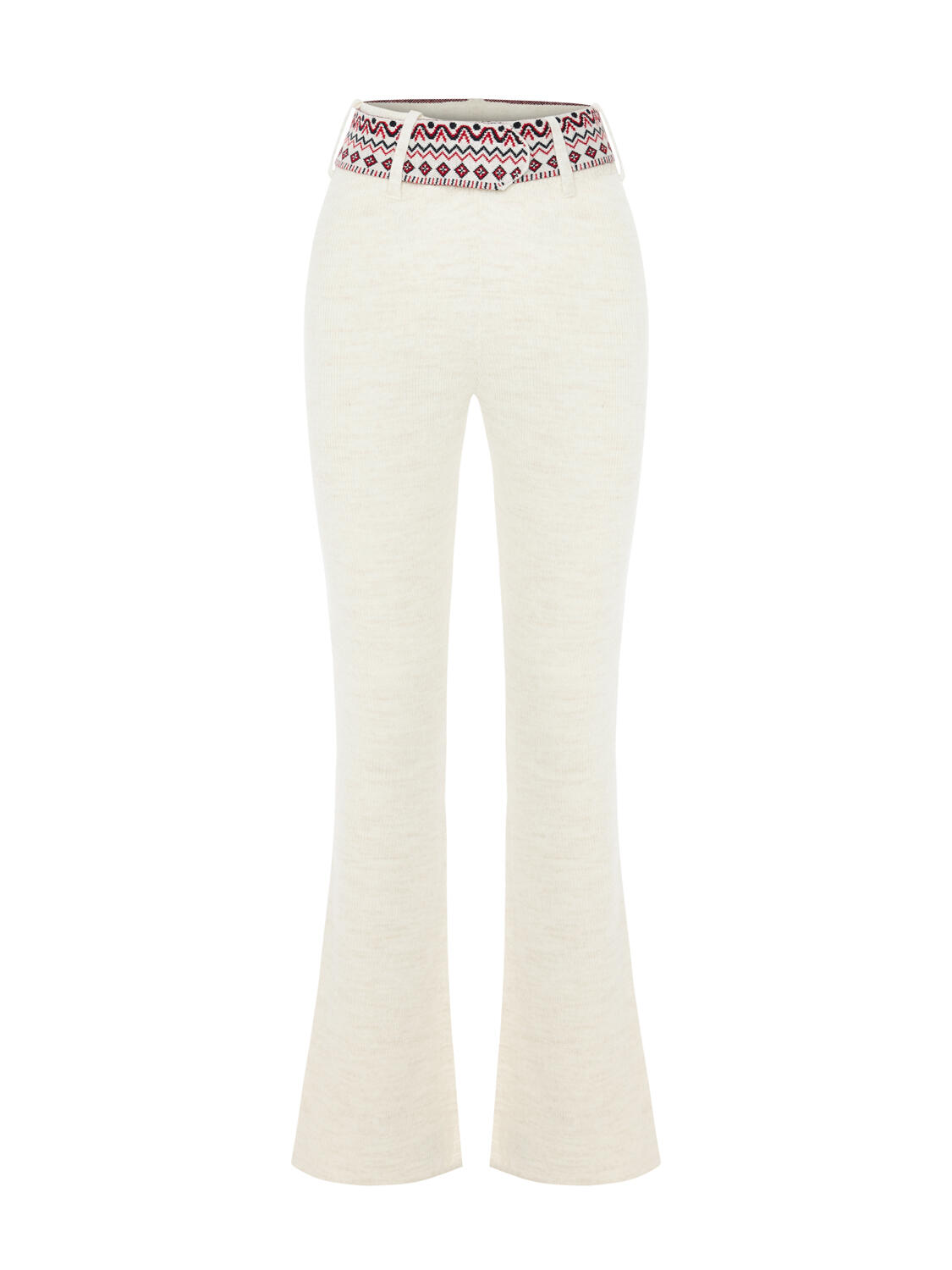 Ekru Doğal Yün Dokulu Regular Fit Pantolon - 6