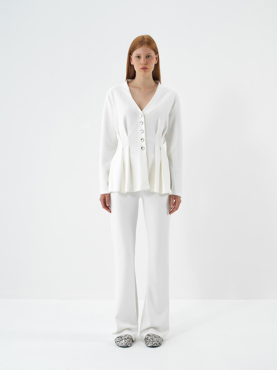 Ekru Modal Dokulu Regular Fit Pantolon - 5