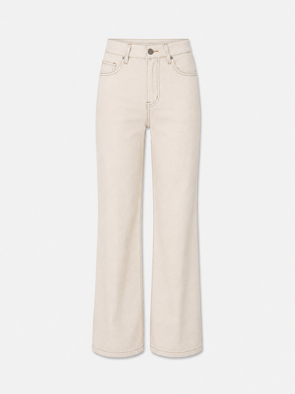 Ekru Pamuk Dokulu Oversize Pantolon (5)