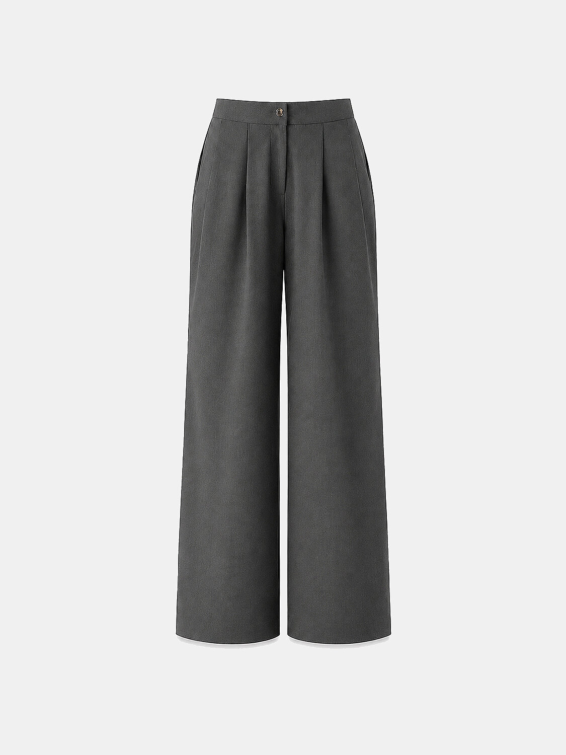 Gri Esnek Dokulu Oversize Pantolon