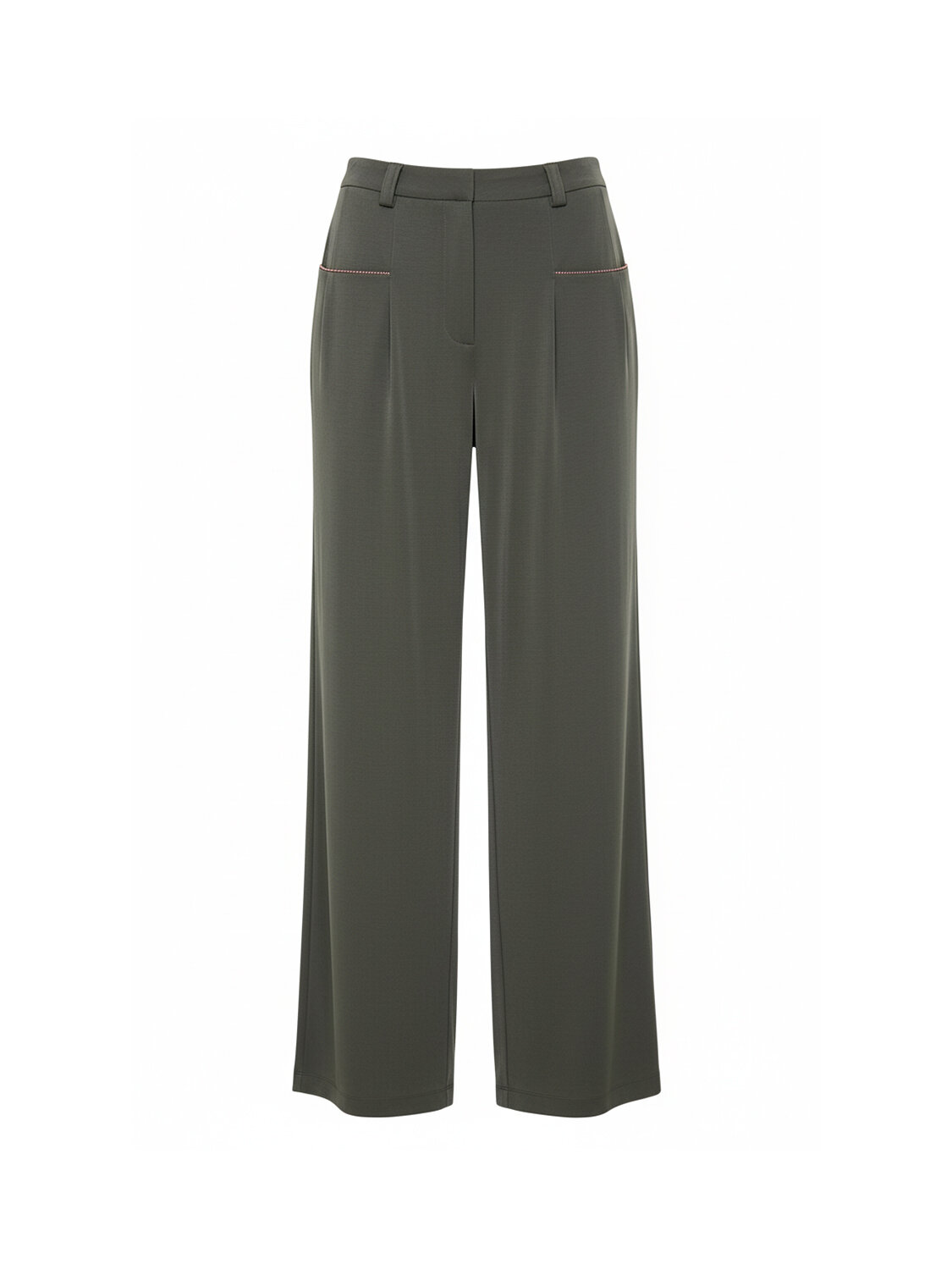 Haki Doğal Akışlı Oversize Pantolon - 4