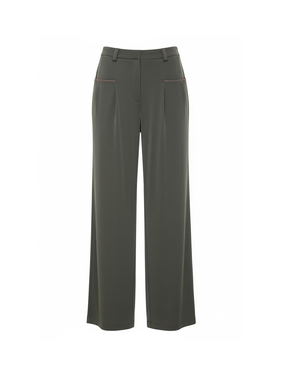 Haki Doğal Akışlı Oversize Pantolon - 4