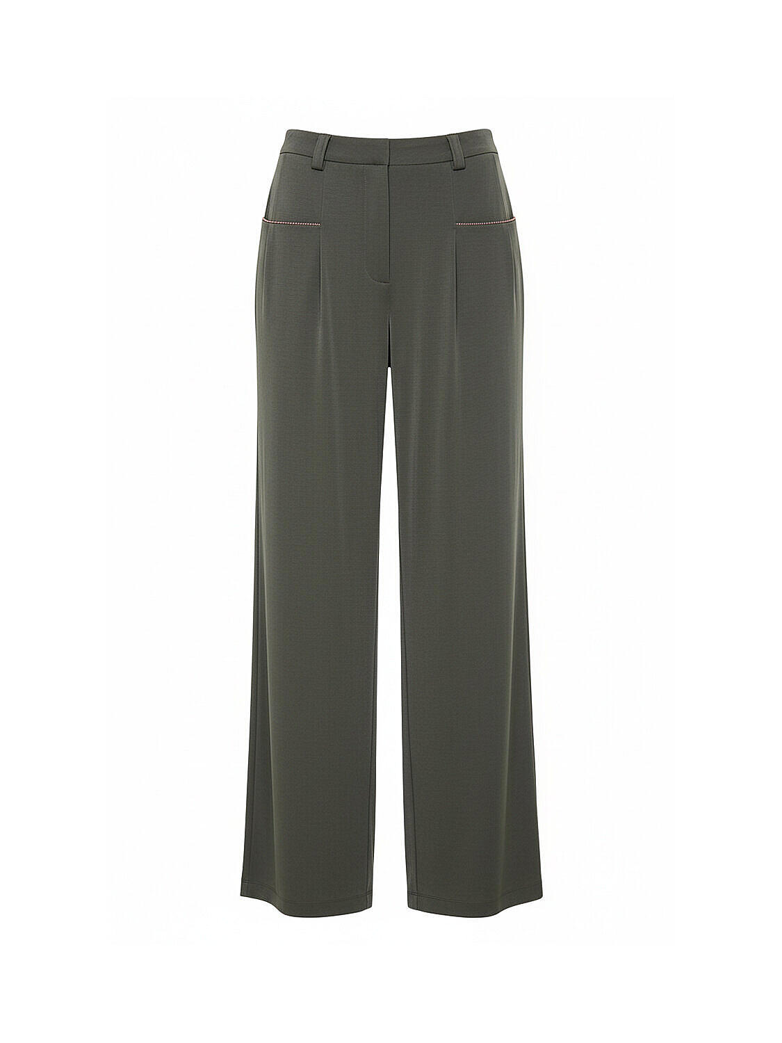 Haki Doğal Akışlı Oversize Pantolon - 4
