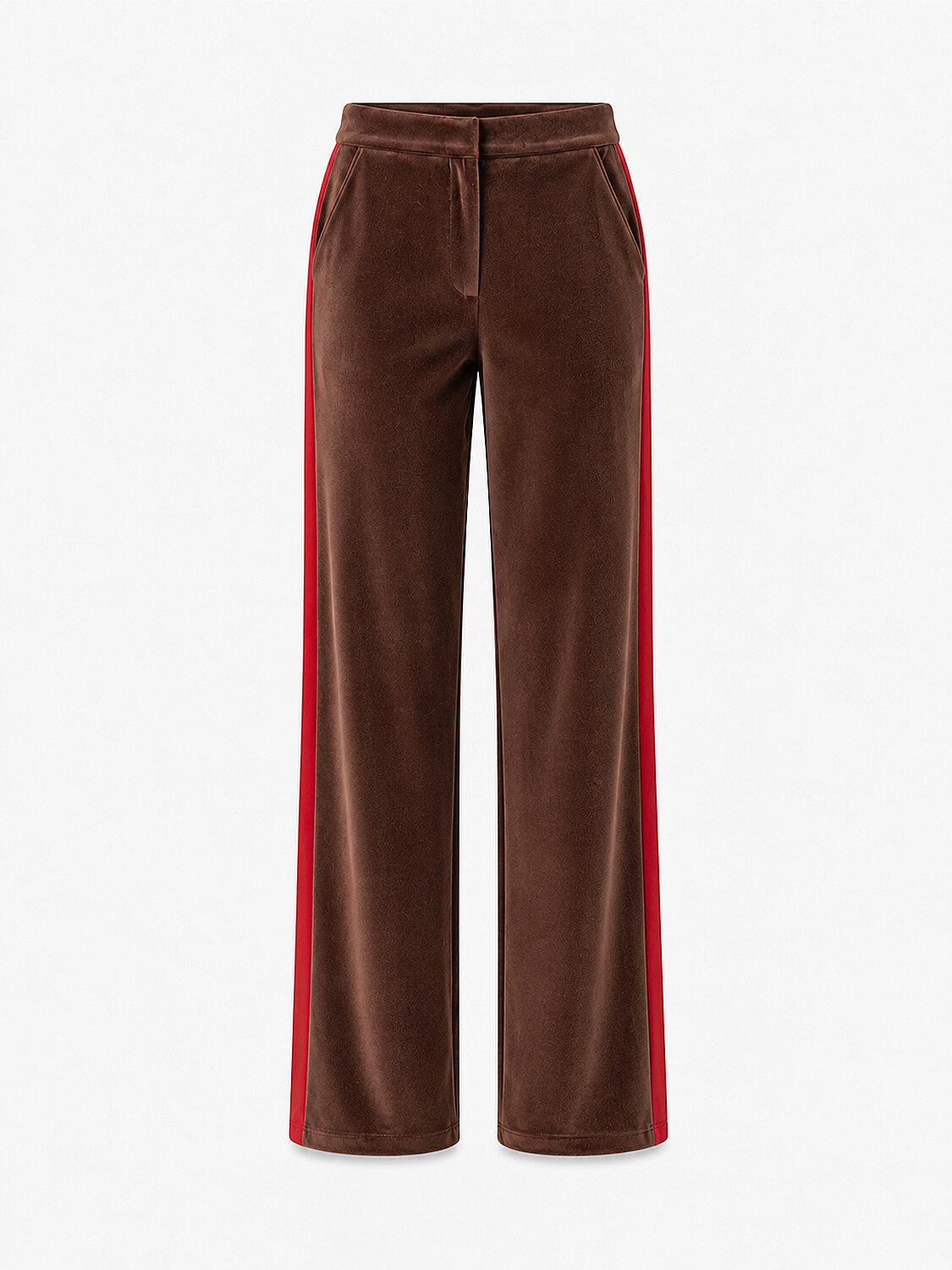 Kahverengi Lüks Dokulu Soft Kadife Oversize Pantolon - 5