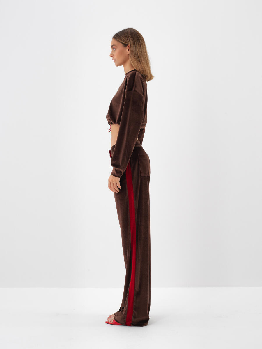Kahverengi Oversize Kadife Pantolon (4)