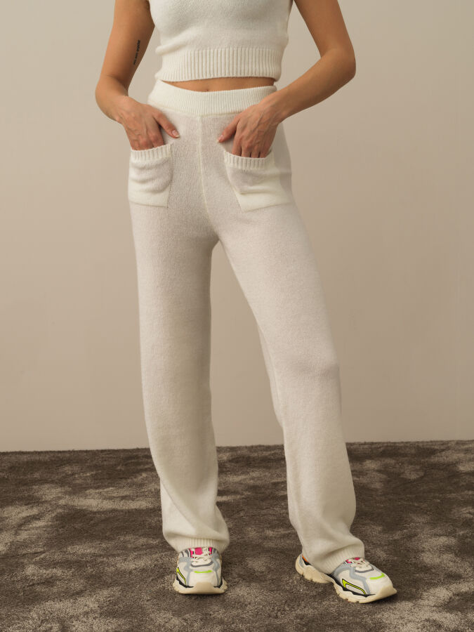 Ekru Regular Fit Pantolon - 1
