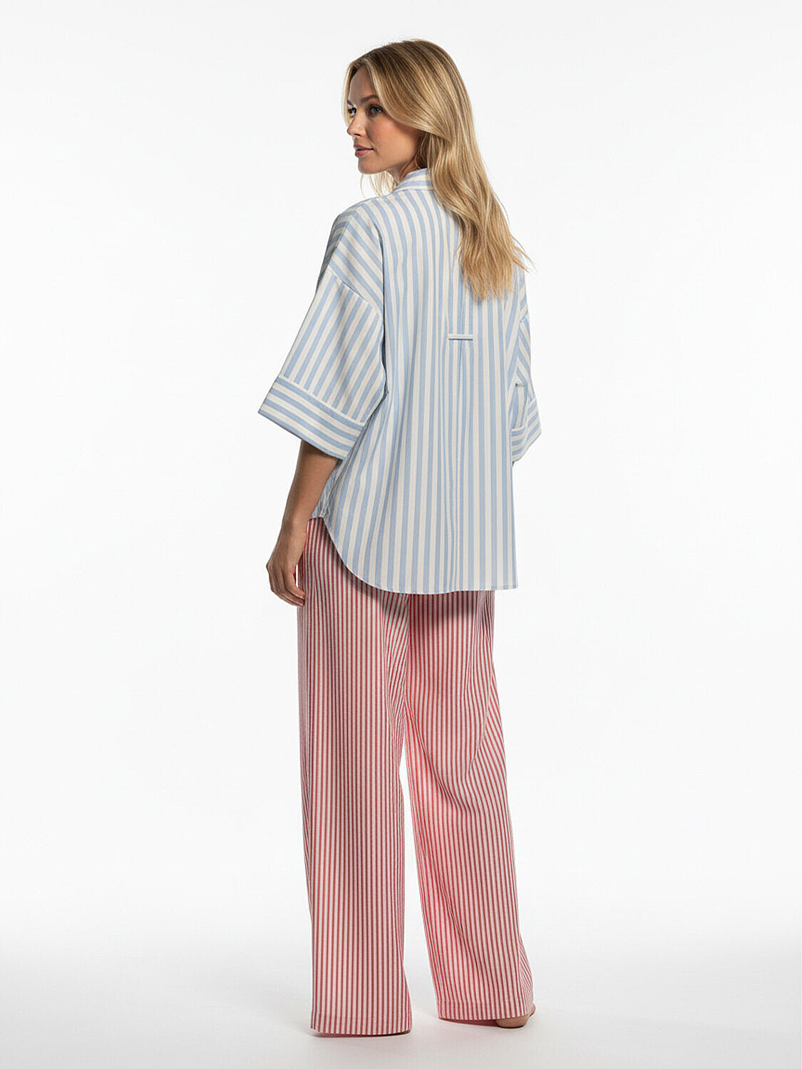 Kırmızı Doğal Dökümlü Oversize Pantolon (5)