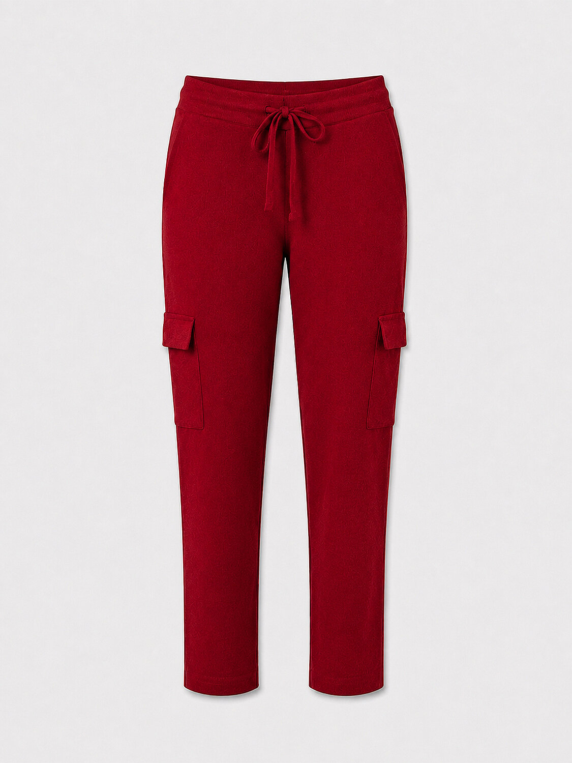 Kırmızı Doğal Yün Dokulu Regular Fit Pantolon - 5