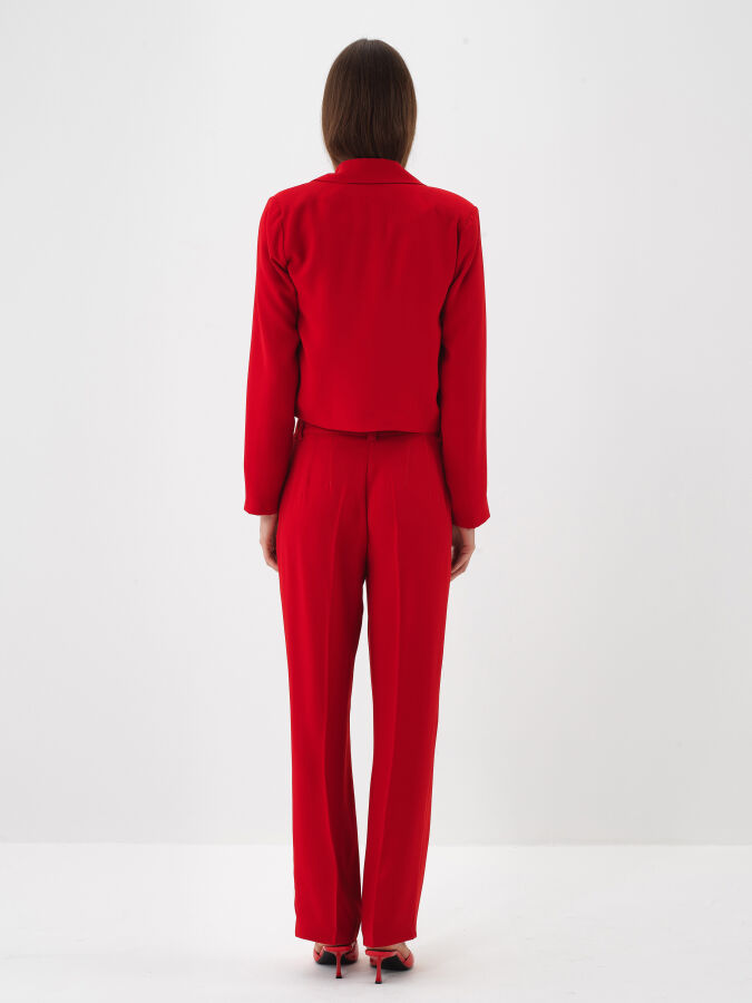 Kırmızı Formunu Koruyan Regular Fit Pantolon - Xint