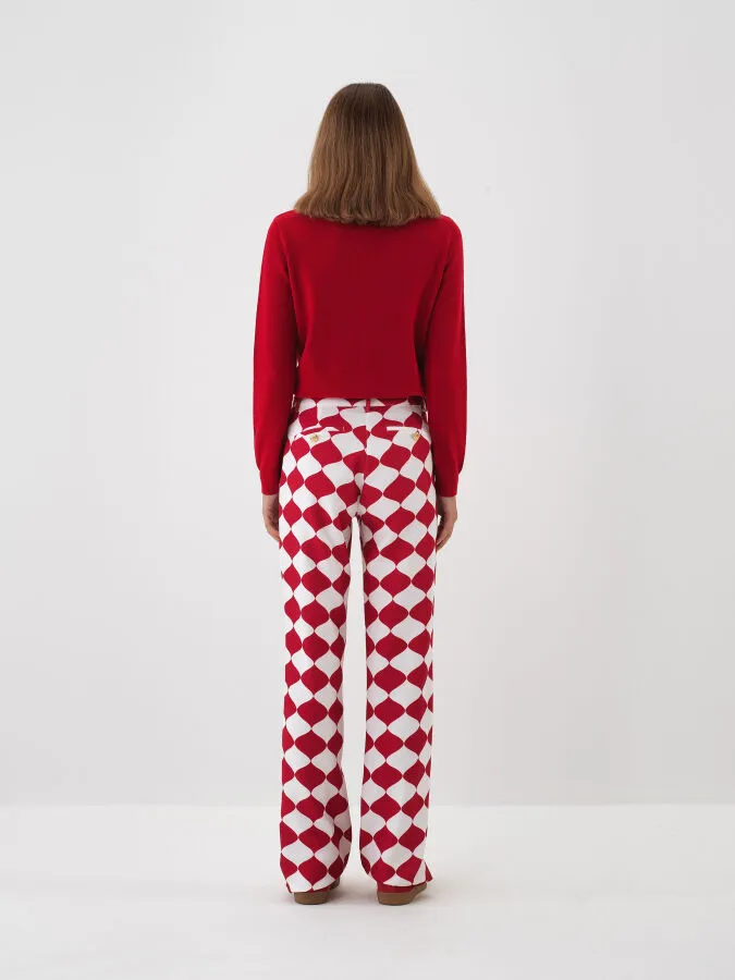 Kırmızı Formunu Koruyan Regular Fit Pantolon - Xint