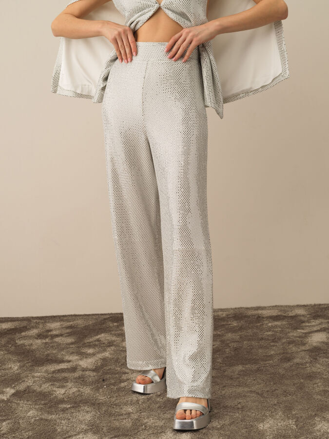 Koyu Gri Esnek Dokulu Oversize Pantolon - Xint