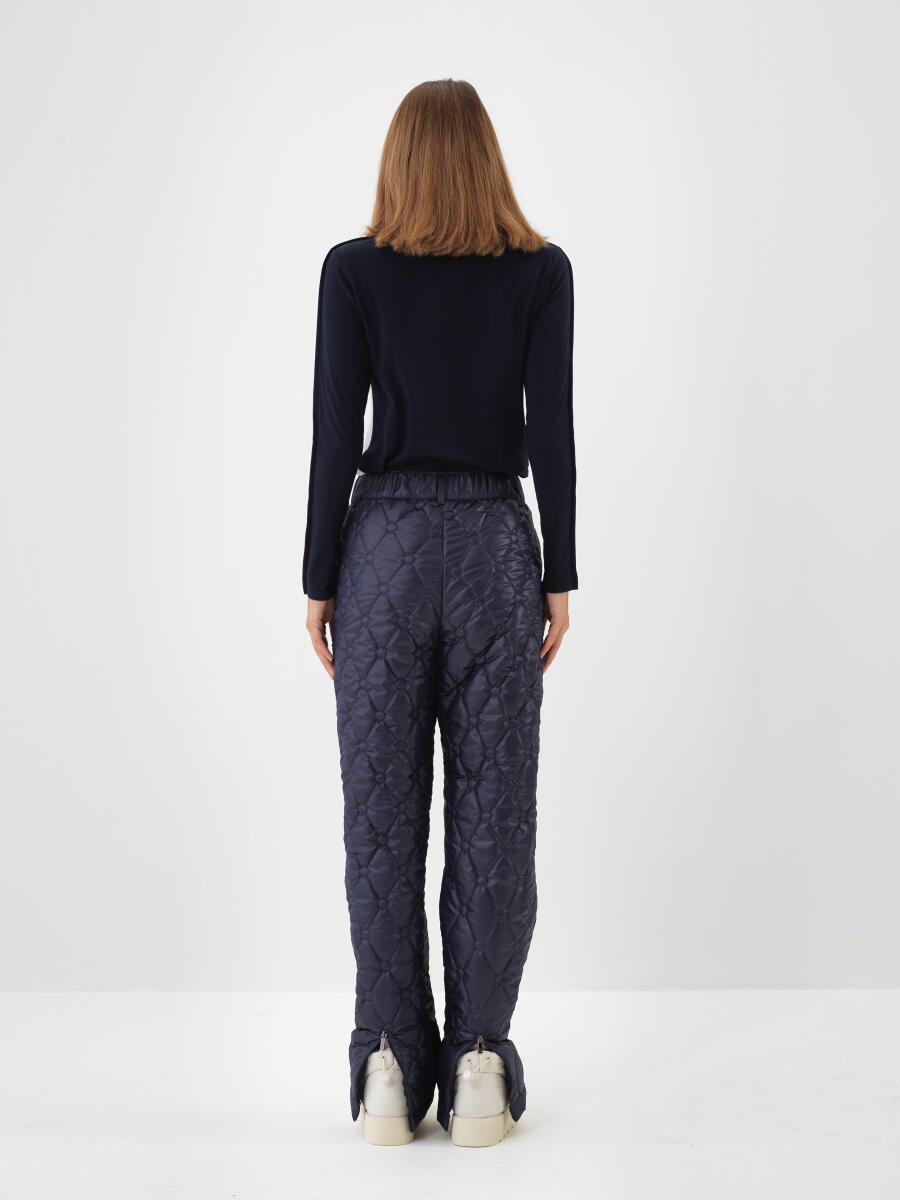 Lacivert Formunu Koruyan Oversize Pantolon - 4