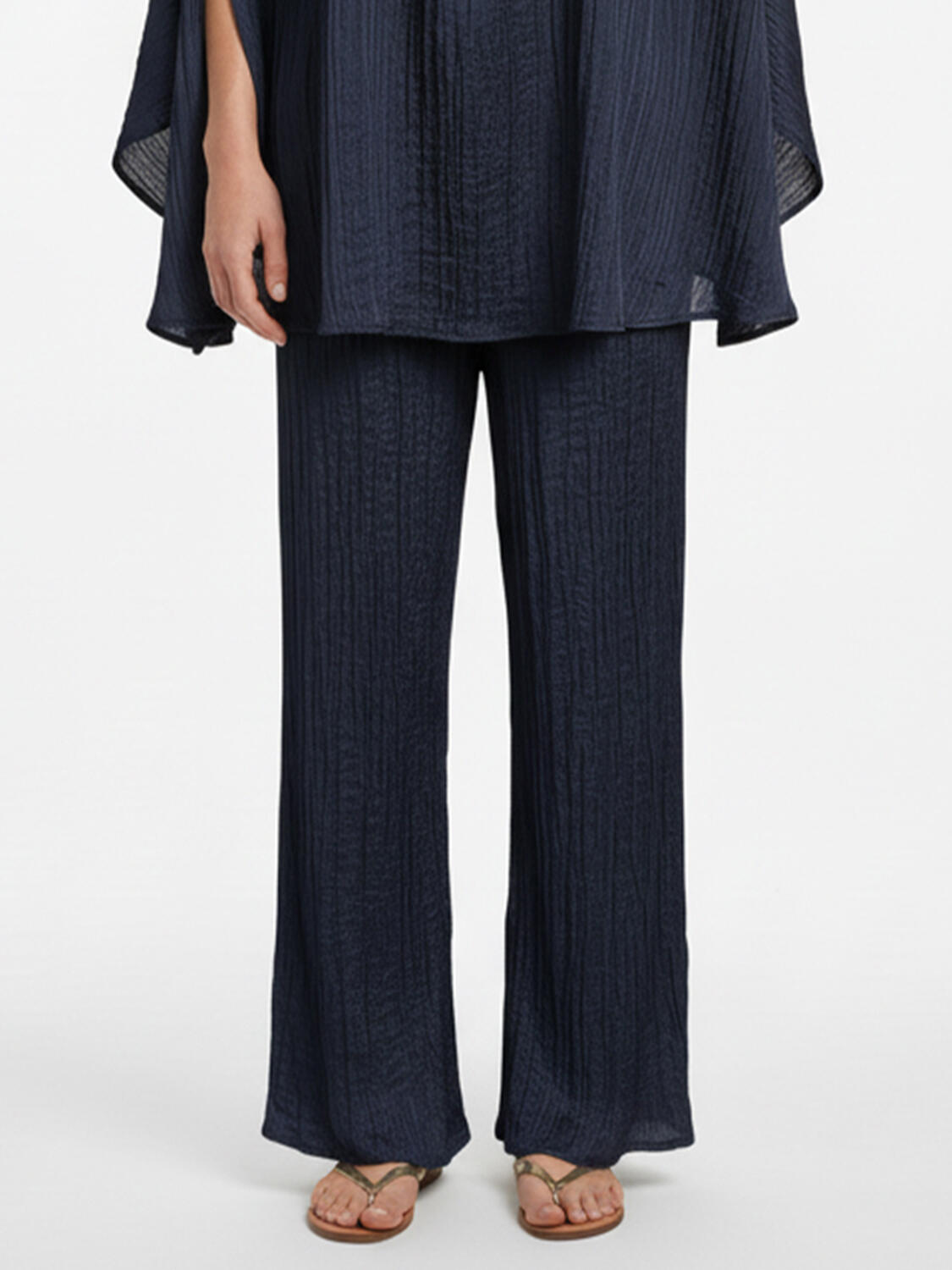 Lacivert Formunu Koruyan Oversize Pantolon - 1