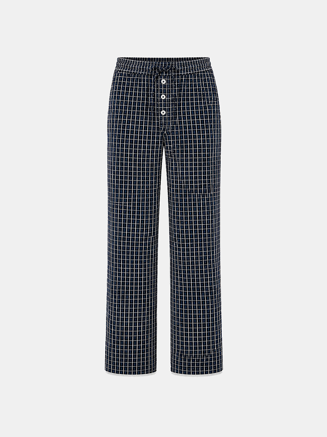 Lacivert Modern Ekose Oversize Pantolon - 1