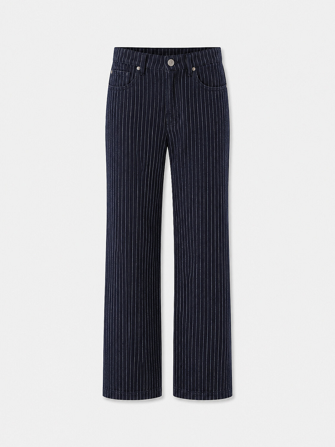 Lacivert Pamuk Dokulu Oversize Pantolon - 5