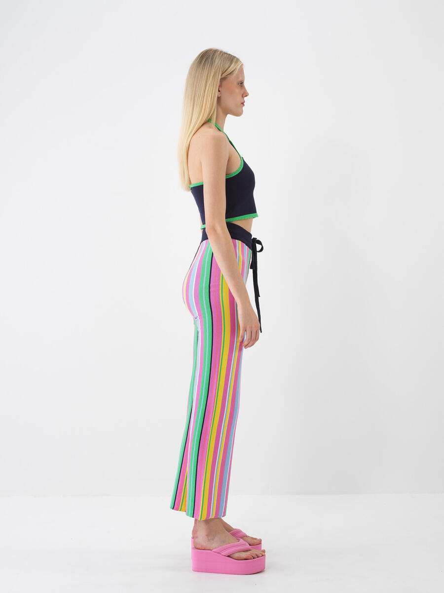 Lacivert Pamuk Dokulu Regular Fit Pantolon - 3