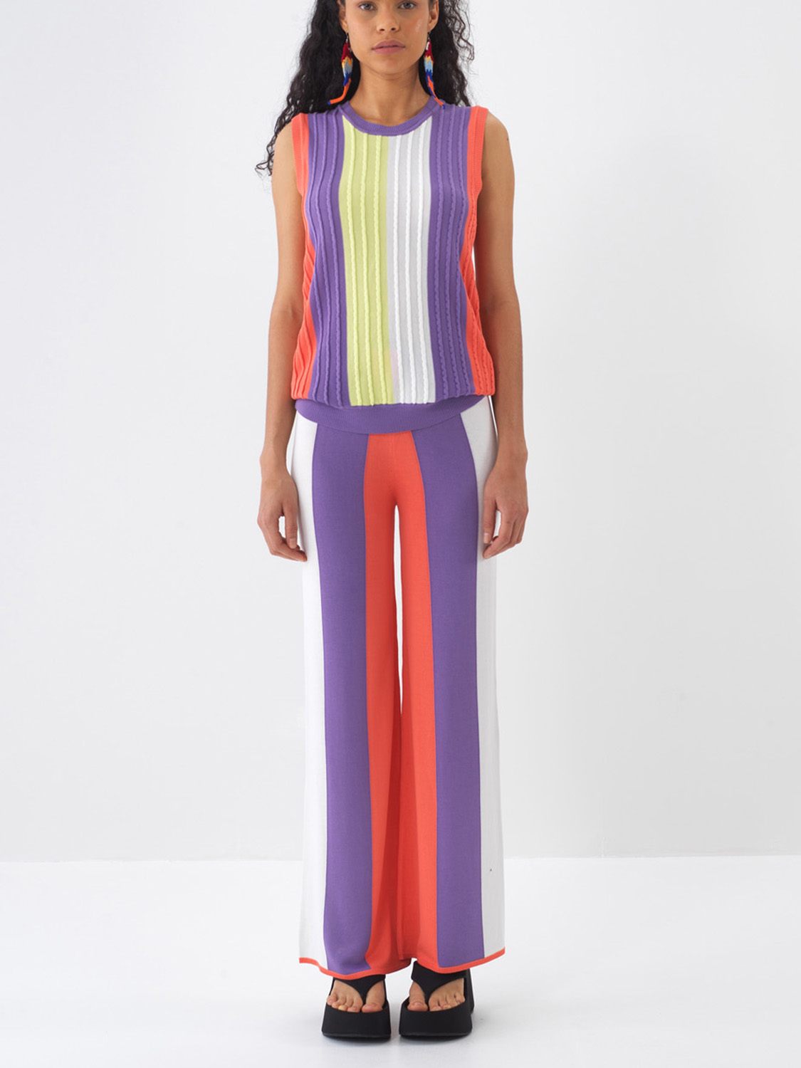 Lila Doğal Dökümlü Regular Fit Pantolon