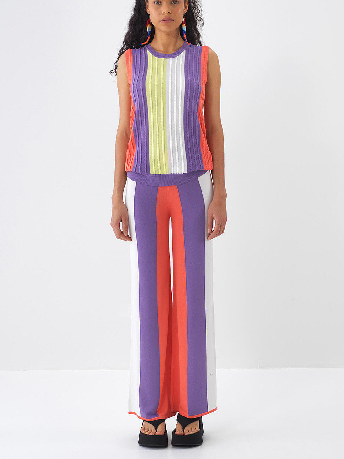 Lila Doğal Dökümlü Regular Fit Pantolon - 1