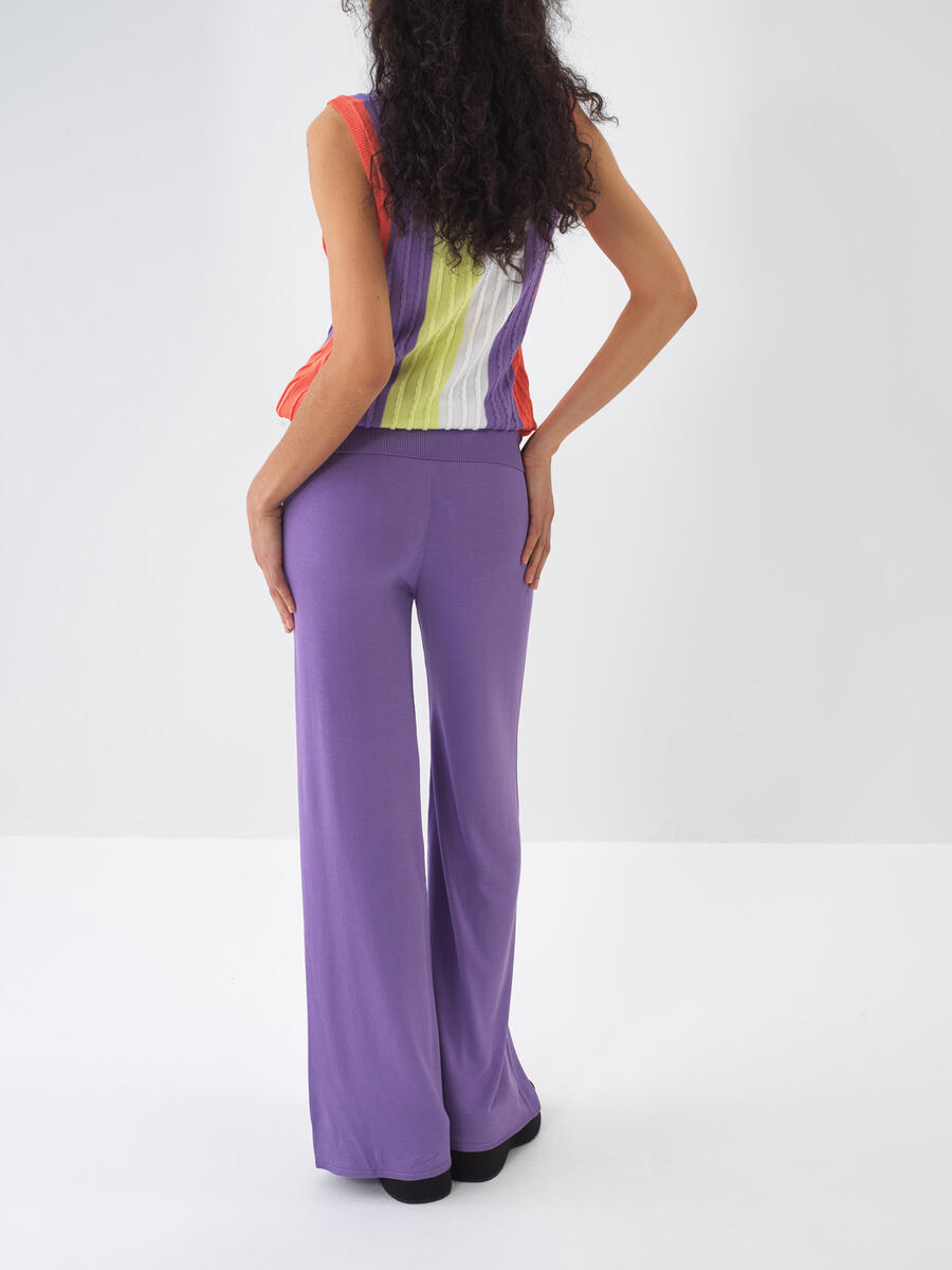 Lila Doğal Dökümlü Regular Fit Pantolon - 6