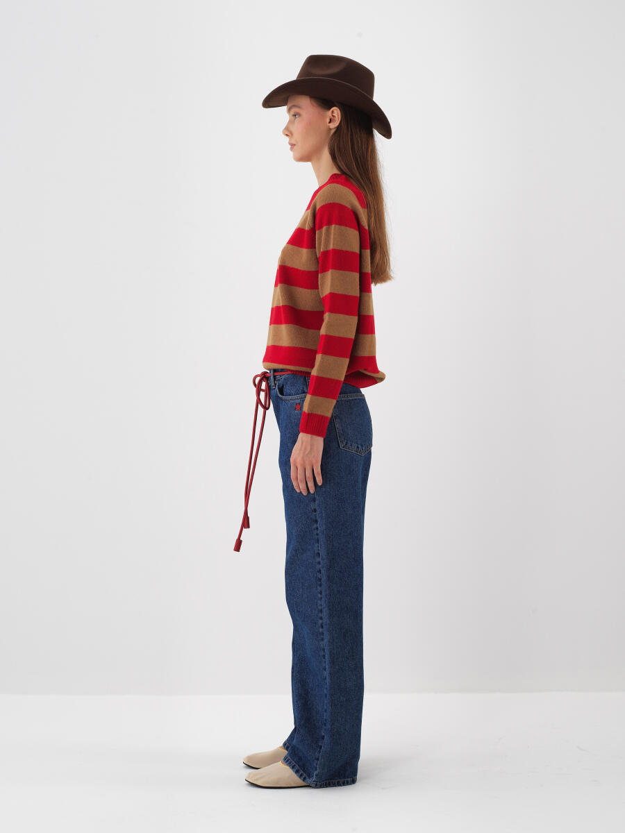 Mavi Pamuk Dokulu Regular Fit Pantolon - 3