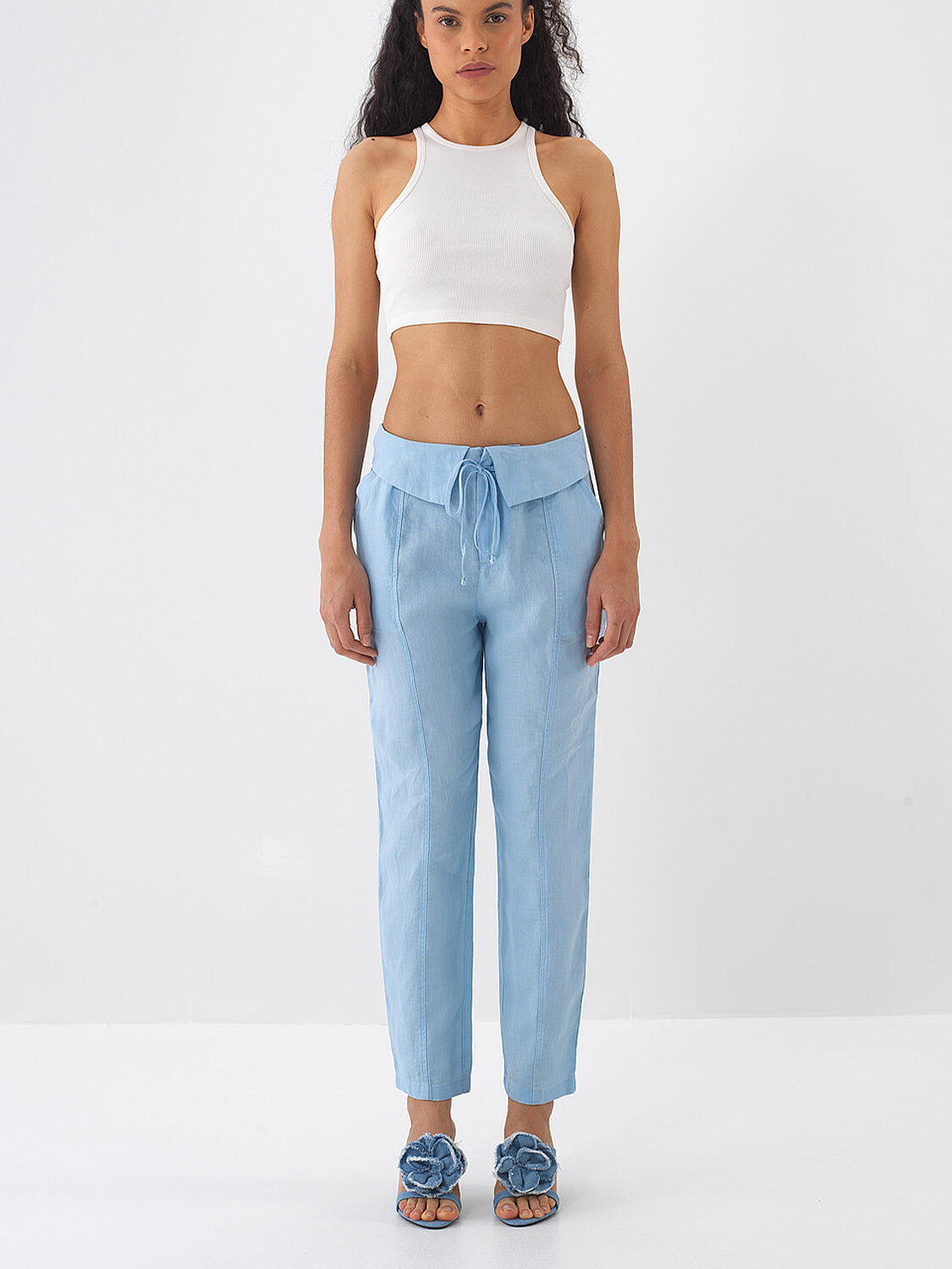 Mavi %100 Keten Regular Fit Pantolon - 2