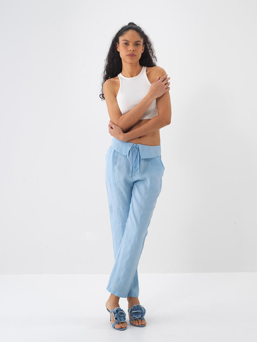 Mavi %100 Keten Regular Fit Pantolon - 1