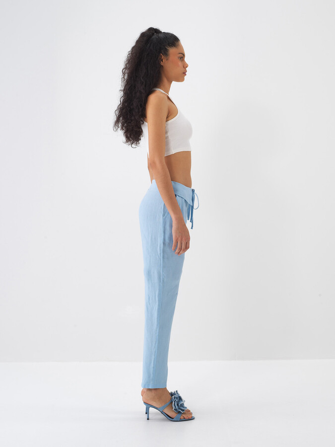 Mavi %100 Keten Regular Fit Pantolon - 4