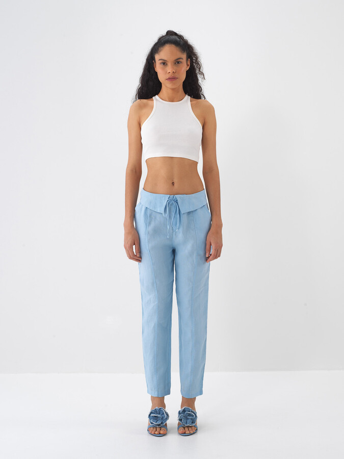 Mavi %100 Keten Regular Fit Pantolon - 3